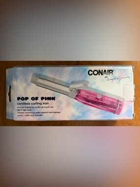 ⭐️2/$12 Mini Cordless Curling Iron by Conair xMorgan Simianer Pop of Pink Travel